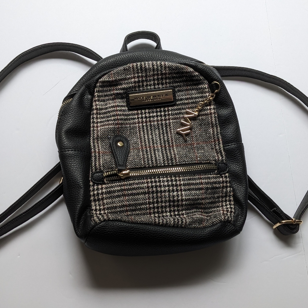 Marc New York Mini Backpack - Black and Plaid